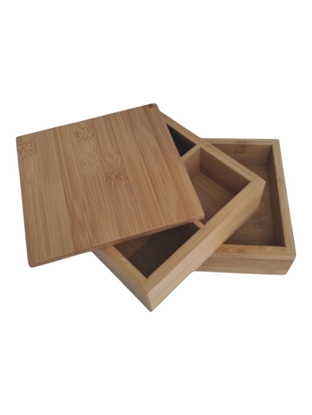 Bamboo Organizer Swivel Box Countertop 4x6x6 in